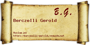 Berczelli Gerold névjegykártya